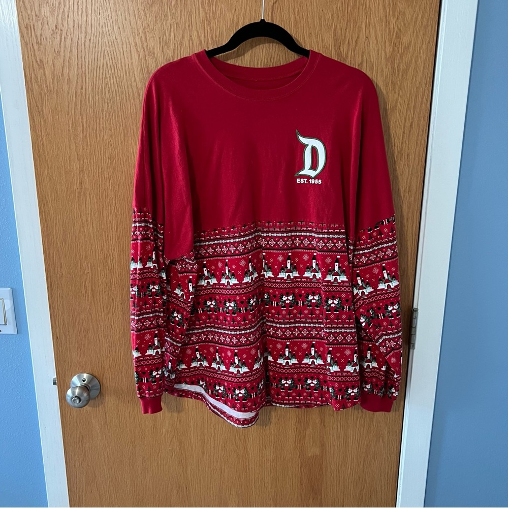 Disney Red and White Women's Jersey Top